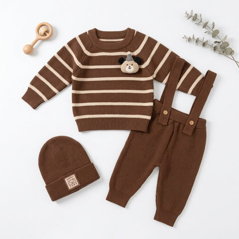 The Teddy Hug Striped Knit Set