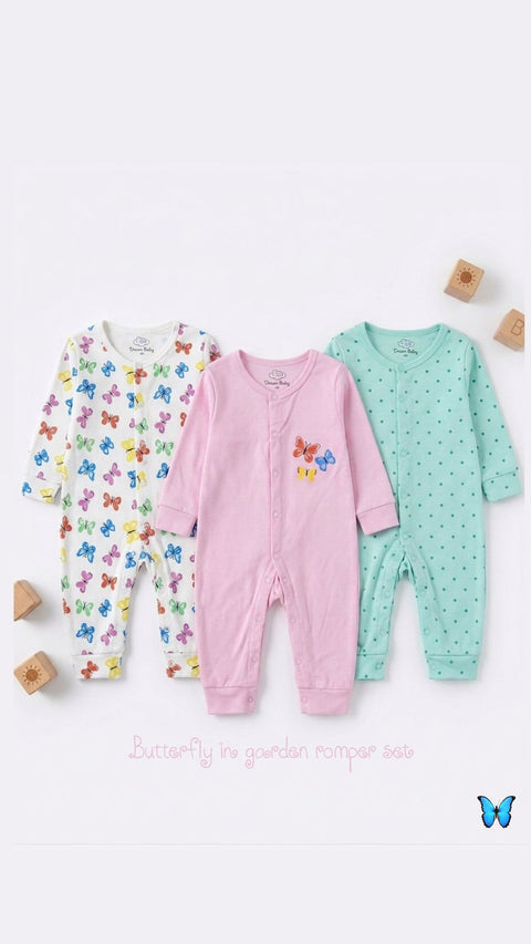 Butterfly in garden romper set