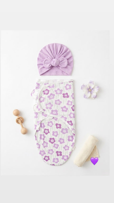 Lilac bloom swaddle set