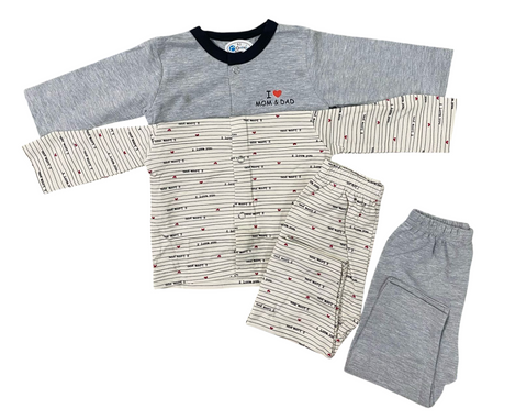 Grey and white night suit set