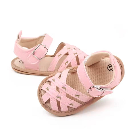 Mini floral embroidered sandals