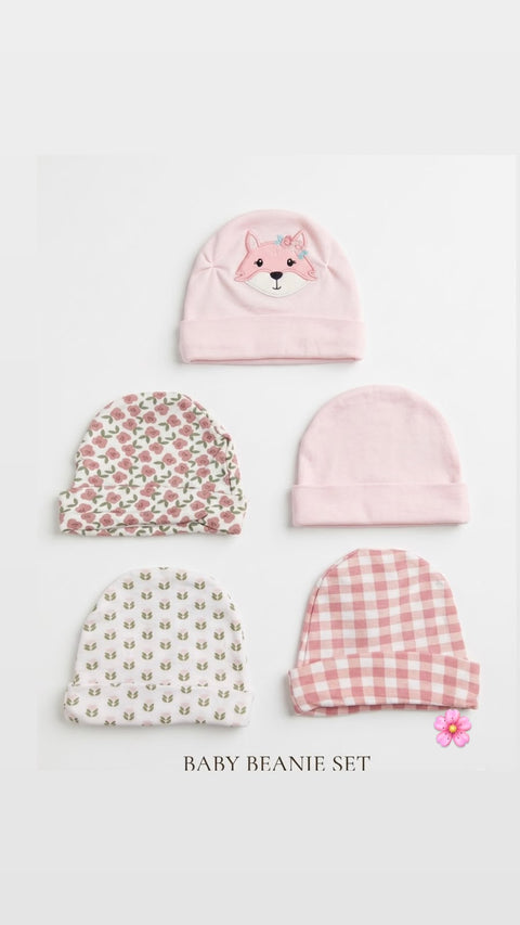 Floral doll cap set