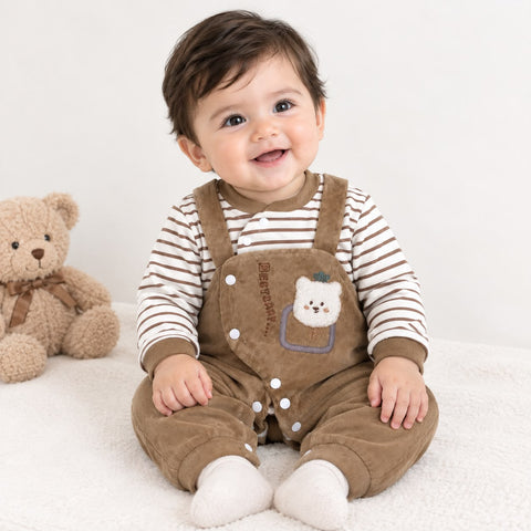 Bear Hug Corduroy Baby Romper