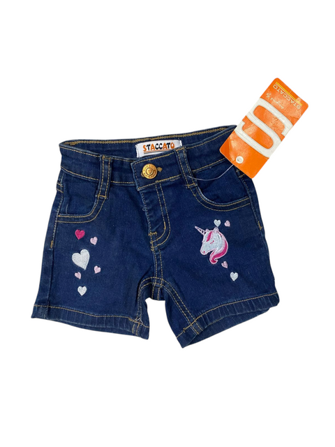 Unicorn embroidered shorts