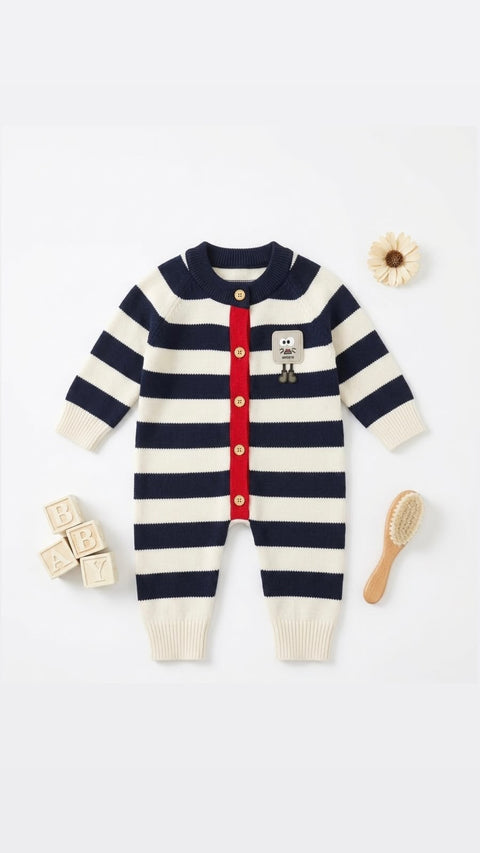 Classic stripes woolen romper
