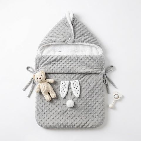 Grey Cute dotted swaddle wrap/ carrynest
