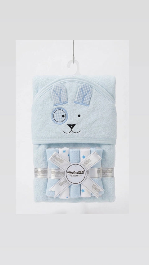 Blue baby towel set