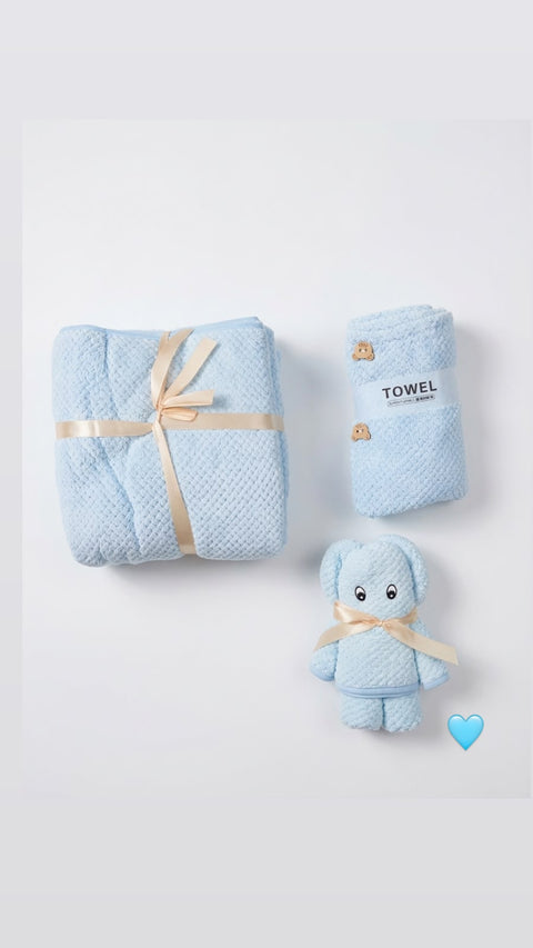Cozy baby bath towel set