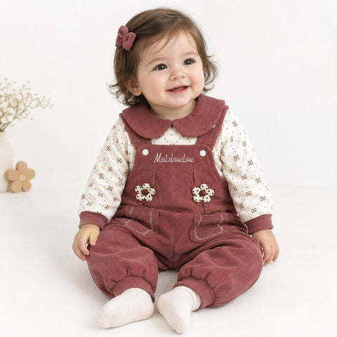 Flora baby dunagree set