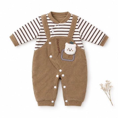 Bear Hug Corduroy Baby Romper