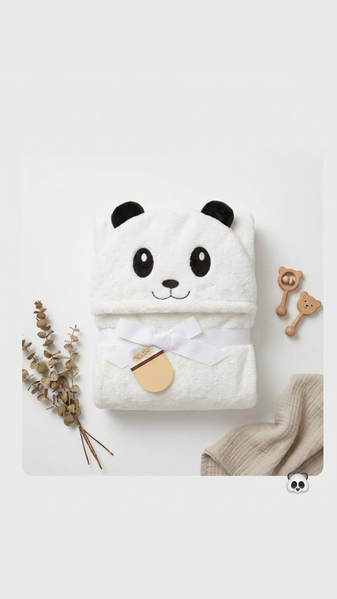 Baby panda hooded blanket