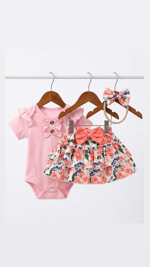 Flora baby dress set