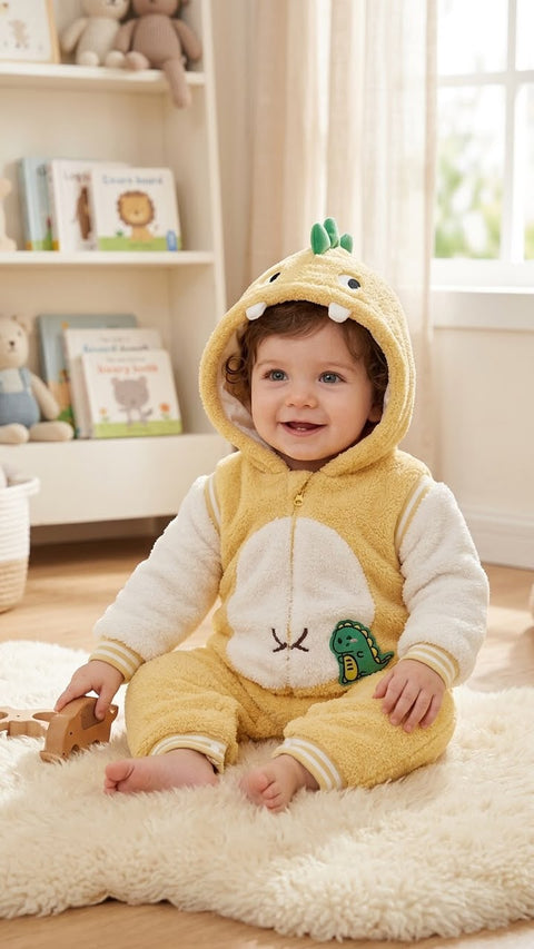 dinasour teddy fur romper