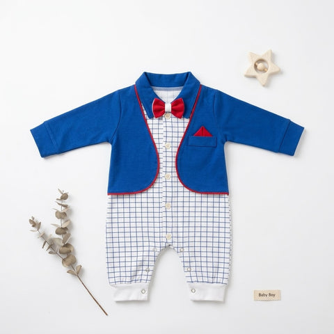 Royal blue formal romper