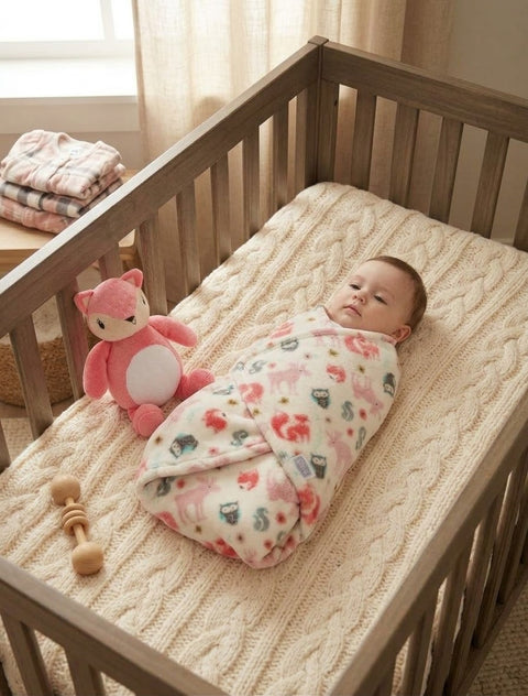 Baby plush blanket with stuff toy
