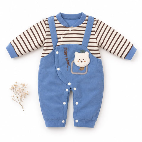 Bear Hug Corduroy Baby Romper