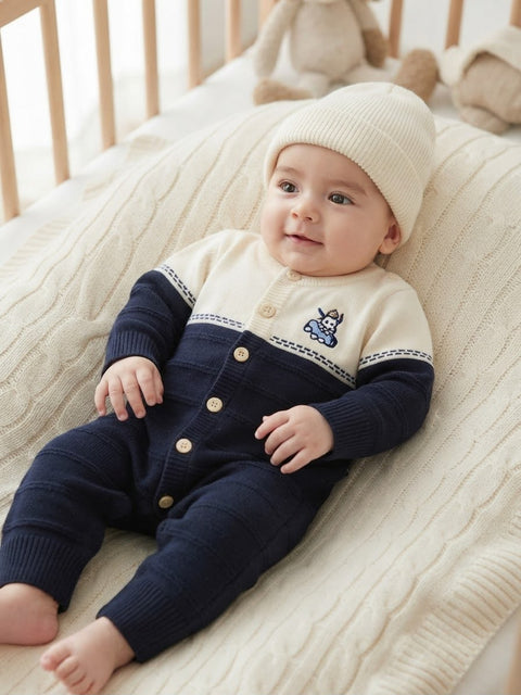 Midnight cloud baby knit set