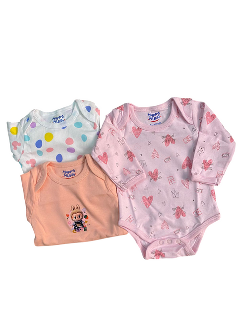 Pack of 3 full sleeve bodysuit