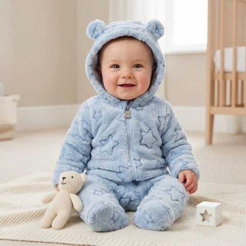 Embossed blue star jumper