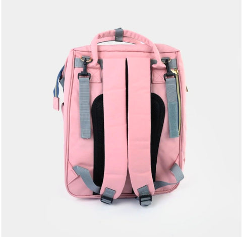 Pink and grey 2_in_1 bed bag