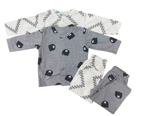 Grey and white night suit set