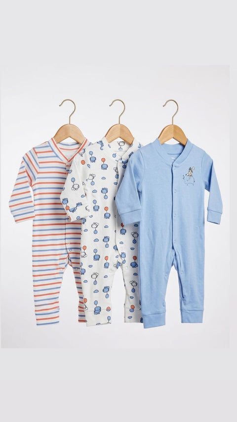 Blue baby romper set