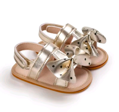 Cute dull gold polka dot sandle