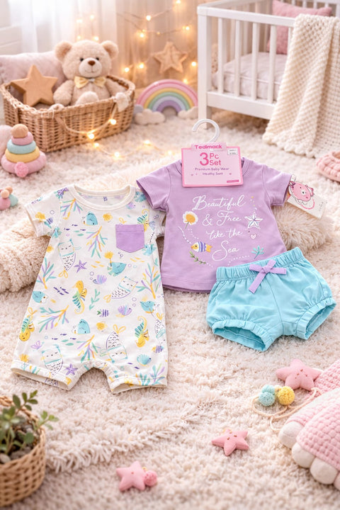 Cute lavender 3 pcs summer dress