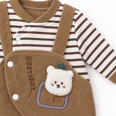 Bear Hug Corduroy Baby Romper