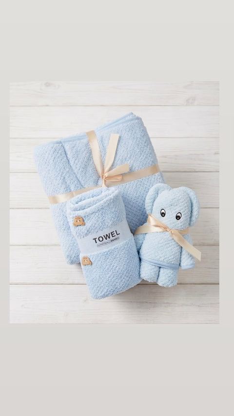 Cozy baby bath towel set