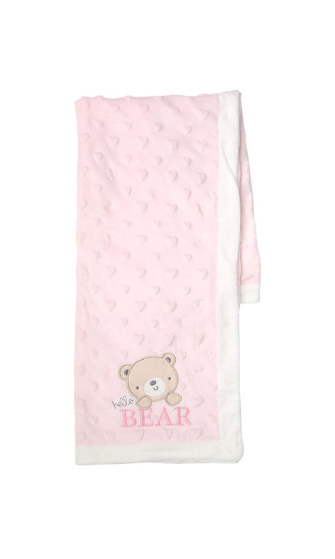 Dotted plush pink blanket