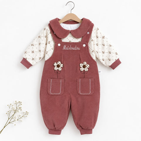 Flora baby dunagree set