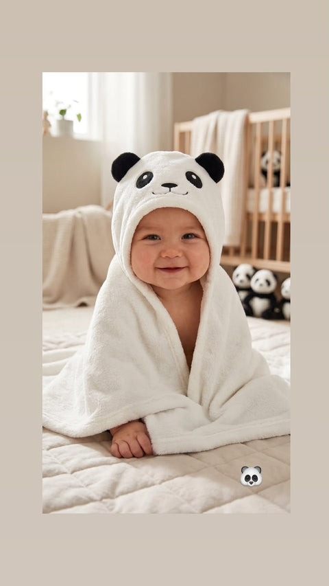 Baby panda hooded blanket