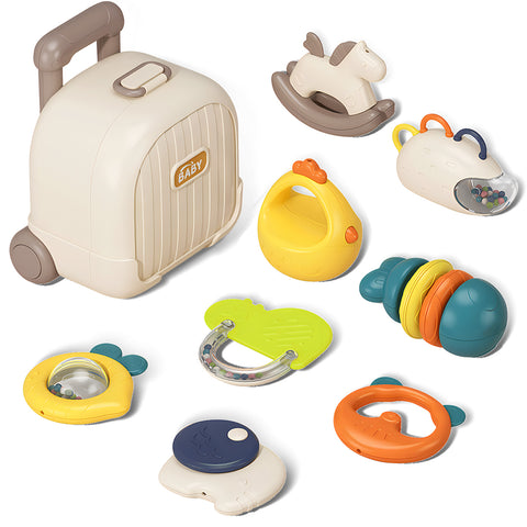 Briefcase baby rattle 10 pieces