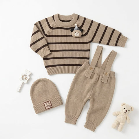 The Teddy Hug Striped Knit Set