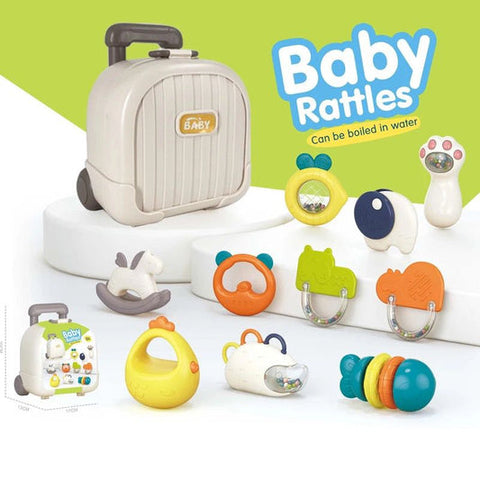 Briefcase baby rattle 10 pieces