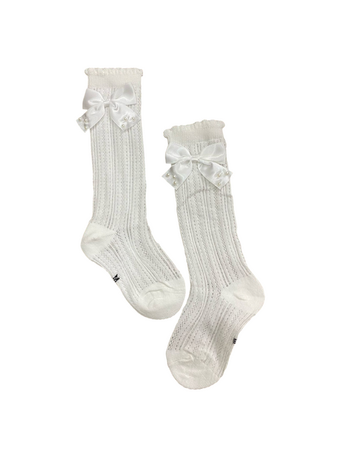 Beautiful pearl bow socks