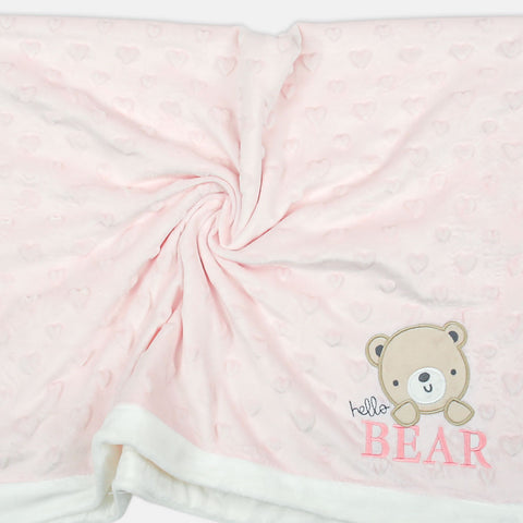 Dotted plush pink blanket