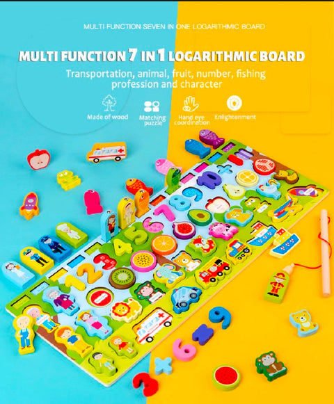 Wooden education puzzle board