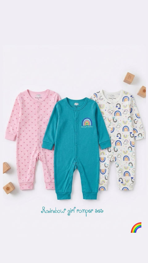 Rainbow girl romper set