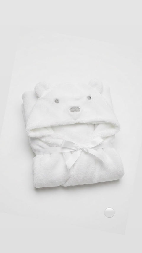 White bear fleece blanket
