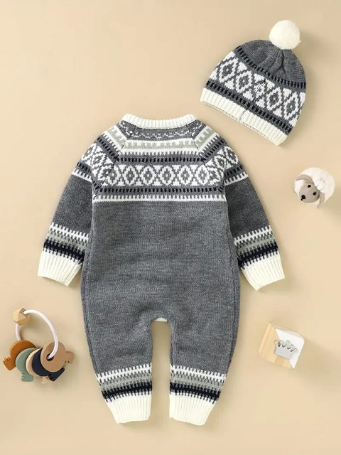 Wool romper and cap