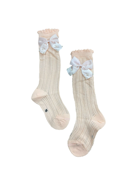 Beautiful pearl bow socks