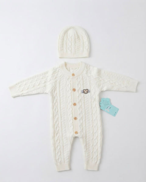 Vanilla honeycomb knitted set