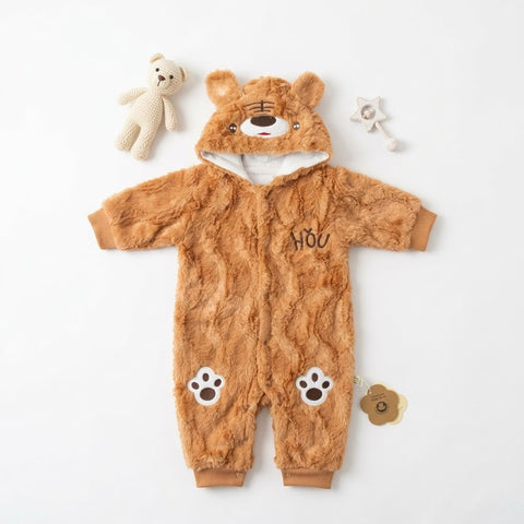 Cute bear fur romper