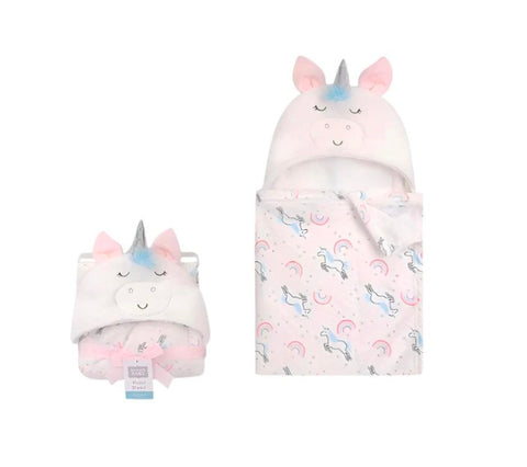 Fleece hooded blanket unicorn