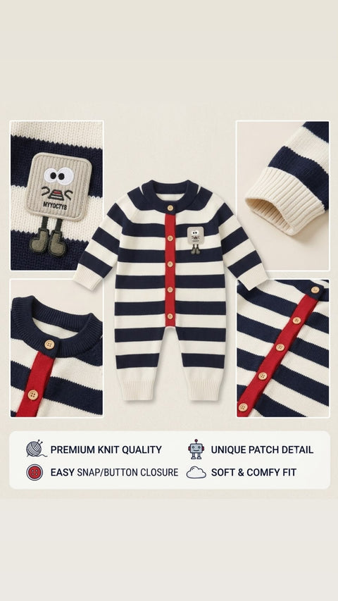 Classic stripes woolen romper