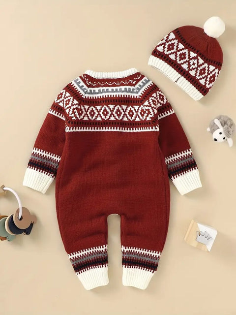 Wool romper and cap