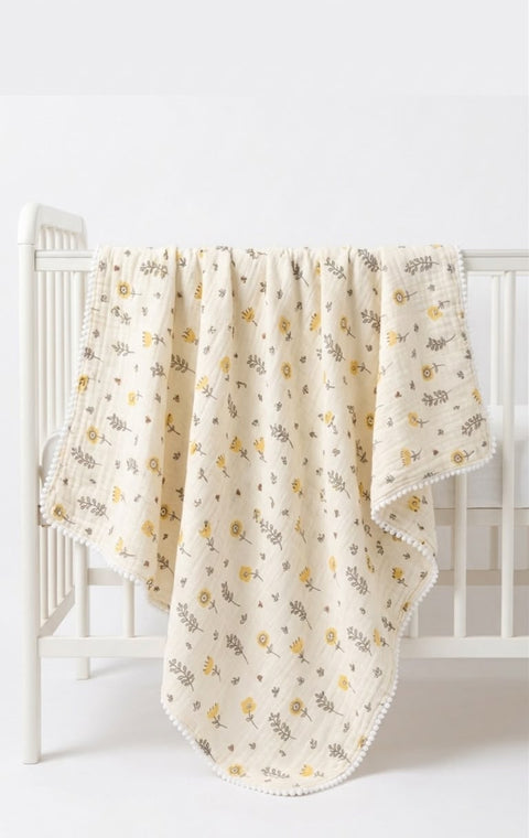 Buttercup blossom Muslin blanket