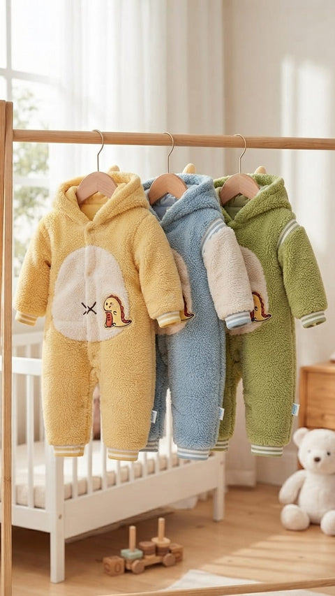 dinasour teddy fur romper